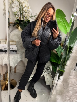 Damska kurtka puchowa oversize typu puffer w kolorze czarnym
